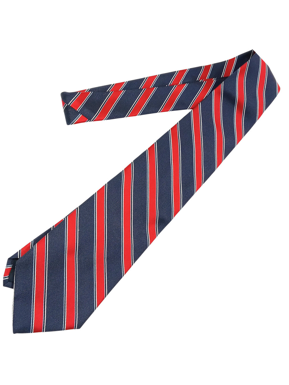 Brooks Brothers Classic "346" Silk Navy Red White Striped Tie Vintage USA